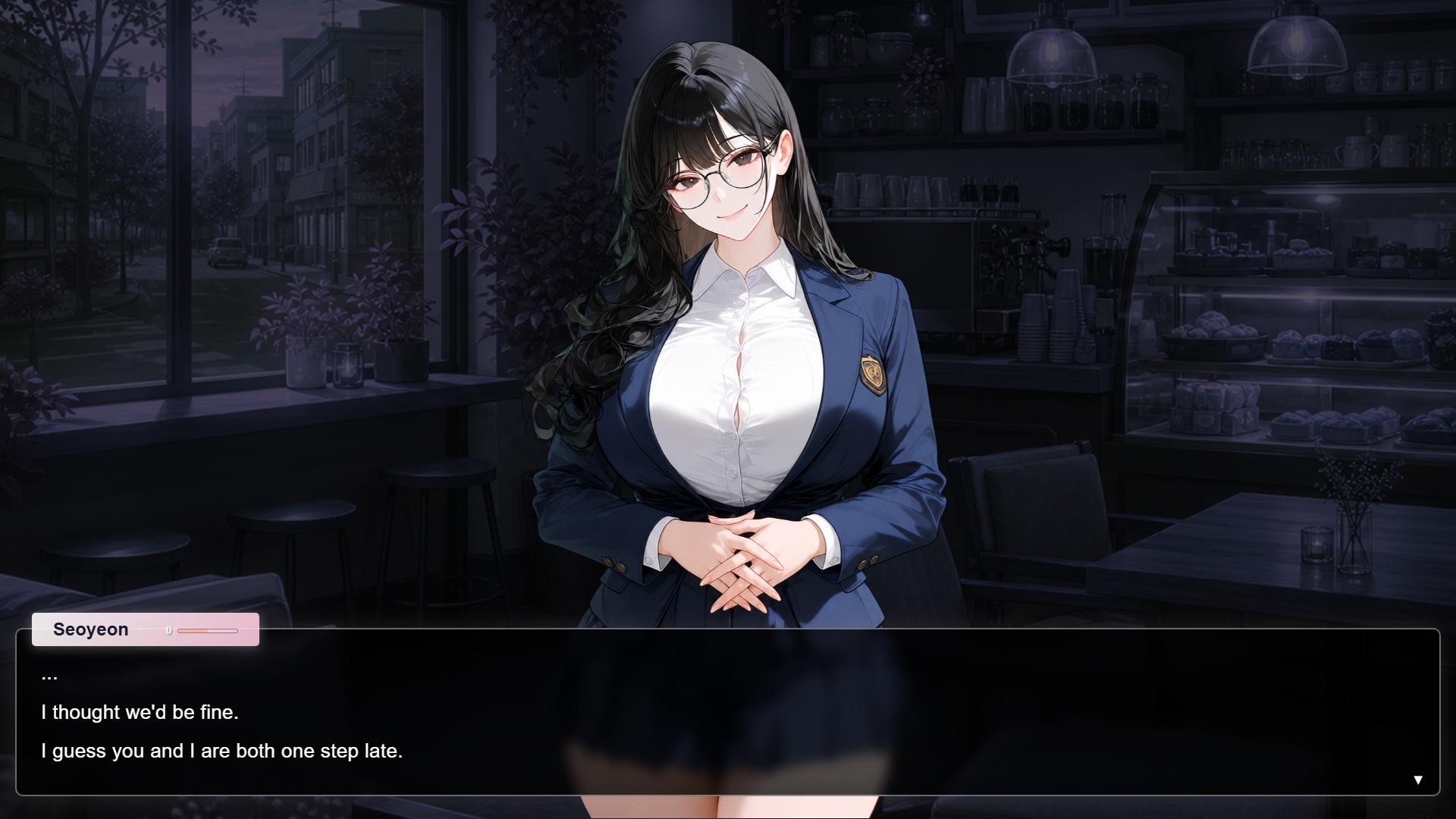 Cupid character-focused screenshot of Seoyeon in a cafe scene